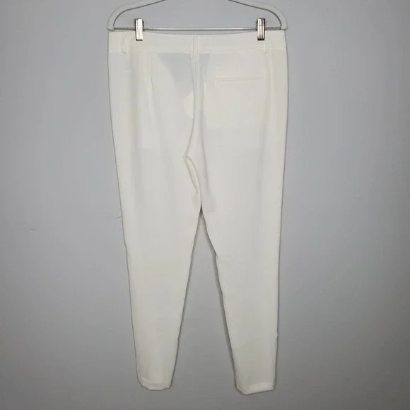 VINCE Satin Bound Easy White Skinny Leg Trouser Dress Pants Sz 6 - Picture 8 of 8